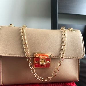 Beige hand bag